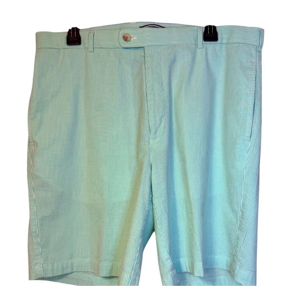 Peter Millar Men’s Seersucker Flat Front Shorts Sz. 36 Golf Summer